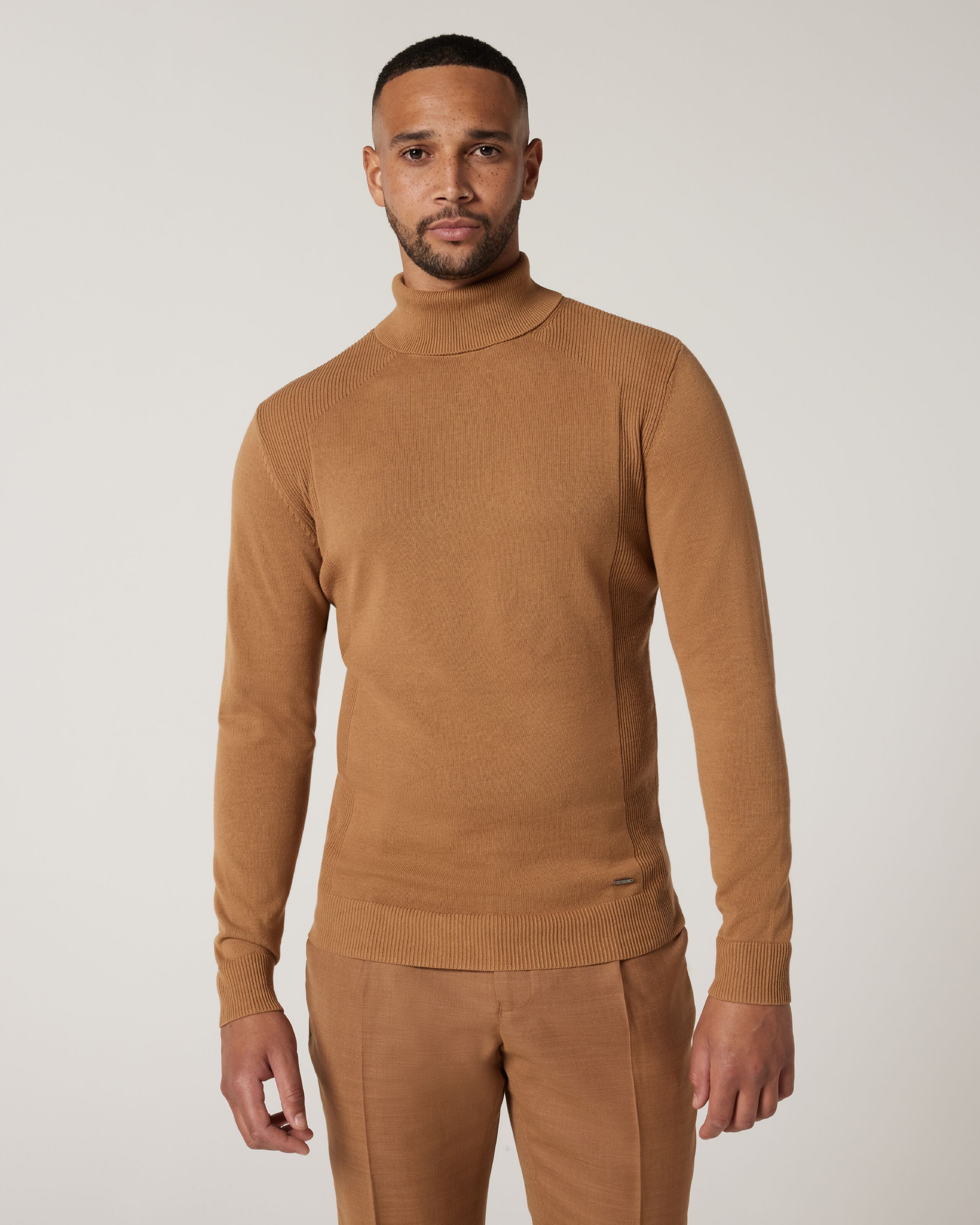 Tan polo neck top